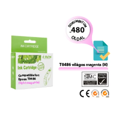 EPSON -hoz T0486 világos magenta (LM) utángyártott tintapatron (To486) (≈480oldal)