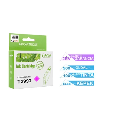 Epson -hoz T2993 (Nr. 29XL) magenta (M) utángyártott tintapatron (≈500oldal)