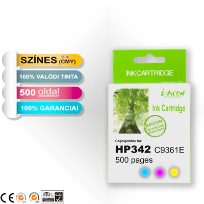 HP -hez Nr.342 (C9361E) utángyártott színes tintapatron, ~500 oldal