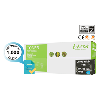 Samsung -hoz, CLP-365 cián utángyártott toner (~1000 oldalas) (C406S)