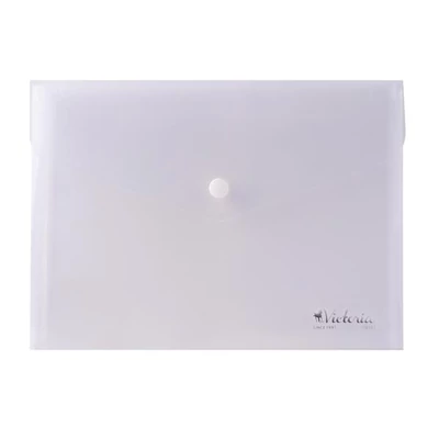 Irattartó tasak, A5, PP, patentos, VICTORIA OFFICE, áttetsző