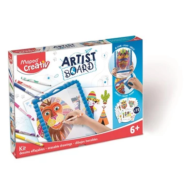 Kreatív készségfejlesztő tábla, átlátszó, törölhető, MAPED CREATIV, 
