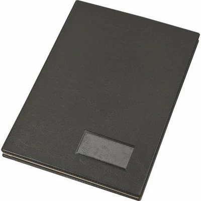 Aláírókönyv, A4, 20 részes, karton, műbőr hatású borító, VICTORIA OFFICE, fekete