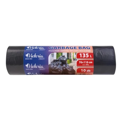 Szemeteszsák, 135 l, 10 db, 110x70 cm, VICTORIA FACILITY