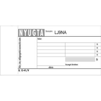 Nyomtatvány, nyugta 4 soros, 50x2, VICTORIA PAPER 