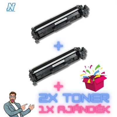 HP CF217X  ►CHIPes◄ ►2DB◄ UTÁNGYÁRTOTT toner + ►meglepetés◄  (2x4000 oldalas, CF217A)