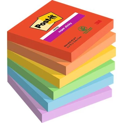 Öntapadó jegyzettömb, 76x76 mm, 6x90 lap, 3M POSTIT 