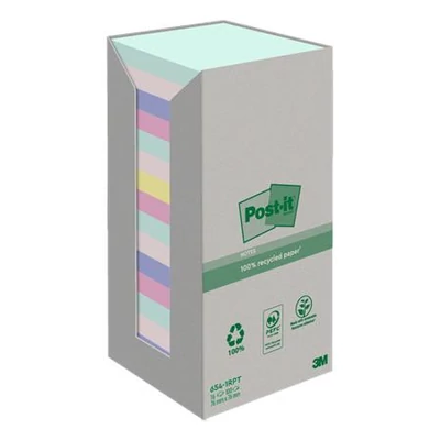 Öntapadó jegyzettömb, 76x76 mm, 16x100 lap, környezetbarát, 3M POSTIT 