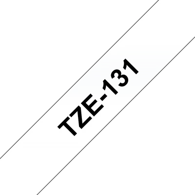 Feliratozógép szalag, 12mm x 8m, BROTHER, átlátszó-fekete (TZE-131)  12mm széles, 8 méter hosszú / kazetta