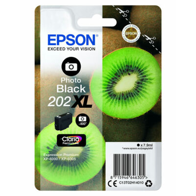 Epson 202XL (T02H1) eredeti fotó fekete XL tintapatron, ~800 oldal
