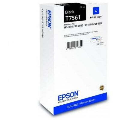 Epson T7561 eredeti fekete tintapatron, ~2500 oldal