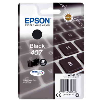 Epson Nr.407 eredeti fekete tintapatron (C13T07U140) 41,2ml (≈2500 oldal)