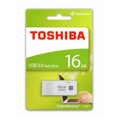 Pendrive, 16GB, USB 3.0, TOSHIBA TransMemory, fehér (U301) ►30/10MB/sec
