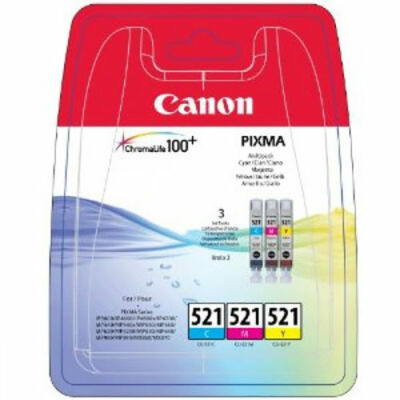 Canon® CLI-521CMY eredeti (cián-magenta-sárga) tintapatron multipakk, ~3x300 oldal (cli521)