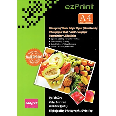 Fotópapír, ezPrint A4, matt, ►kétoldalas◄, 200g, 20ív/csomag (tintasugaras)