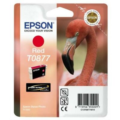 Epson T0877 R piros eredeti tintapatron (To87) (≈350oldal)