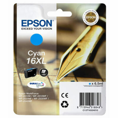Epson T16324010 cián (No. 16XL) eredeti tintapatron (≈450oldal)