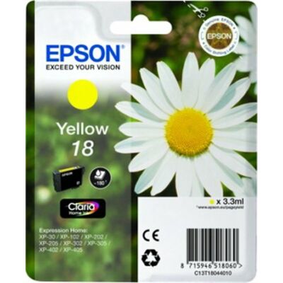 Epson T18044010 (Nr.18) eredeti sárga tintapatron (≈180oldal)