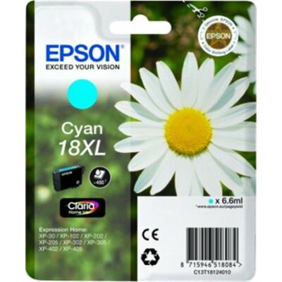 Epson T18124010 (Nr.18) XL eredeti cián tintapatron (≈450oldal)