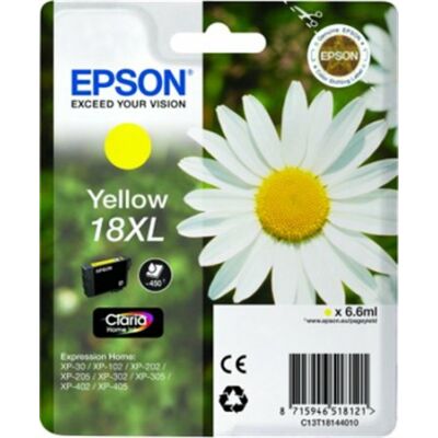 Epson T18144010 (Nr.18) XL eredeti sárga tintapatron (≈450oldal)
