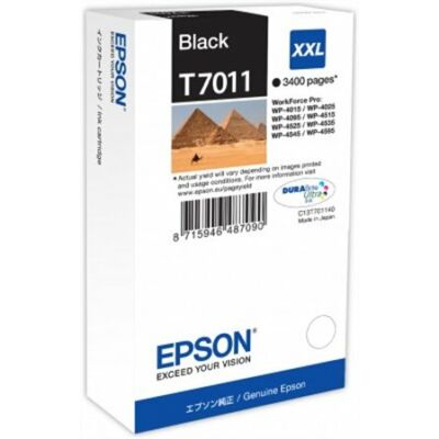 Epson T7011 Bk XXL eredeti tintapatron (fekete) 3400 oldalas! (≈3400oldal)