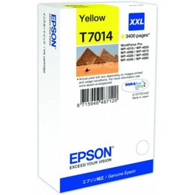 Epson T7014 Y XXL eredeti tintapatron (sárga) 3400 oldalas! (≈3400oldal)