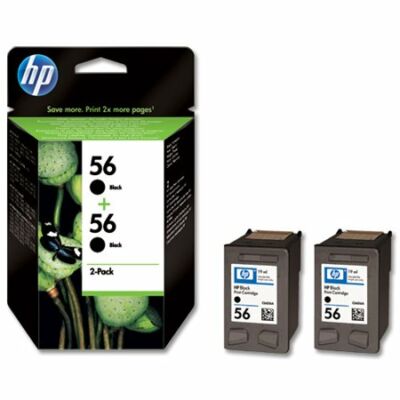 HP Nr.56 (C9502AE) eredeti  fekete tintapatron duopakk, ~900 oldal