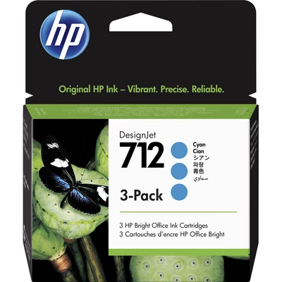 HP 3ED77A Patron 3Pack cián 29ml No.712 (Eredeti)