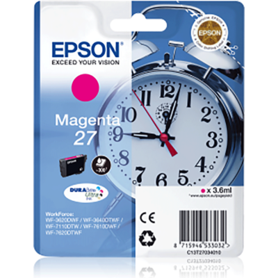 Epson T2703 (Nr. 27) magenta eredeti tintapatron (≈300oldal)