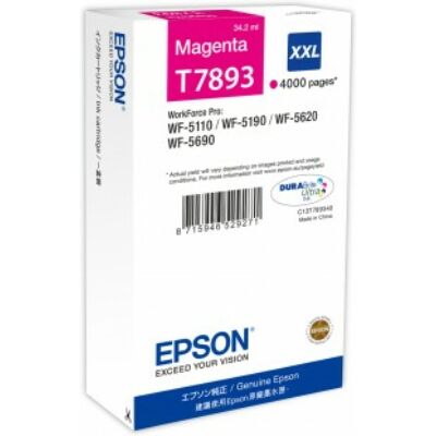 Epson T7893 XXL magenta eredeti tintapatron 4K (≈4000oldal)