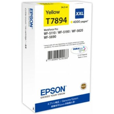 Epson T7894 XXL sárga eredeti tintapatron 4K (≈4000oldal)