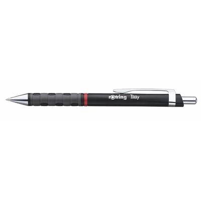 Golyóstoll, 0,8 mm, nyomógombos, fekete tolltest, ROTRING 