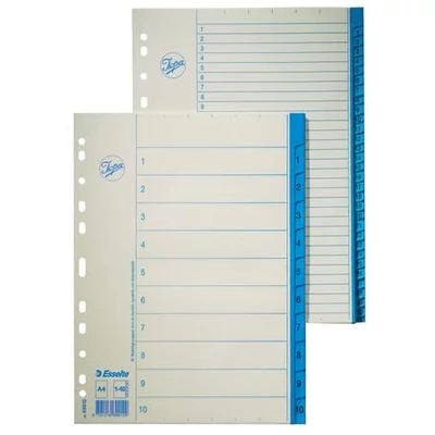 Regiszter, karton, A4, 1-12, ESSELTE, fehér