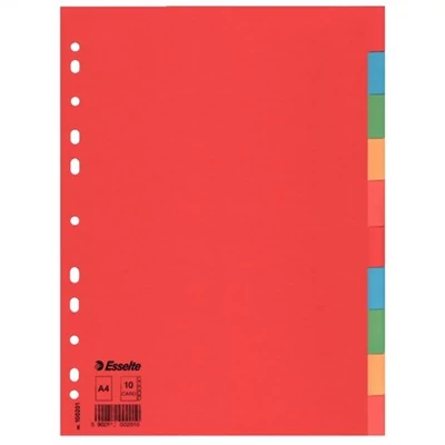 Regiszter, karton, A4, 10 részes, ESSELTE 