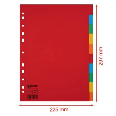 Regiszter, karton, A4, 10 részes, ESSELTE 