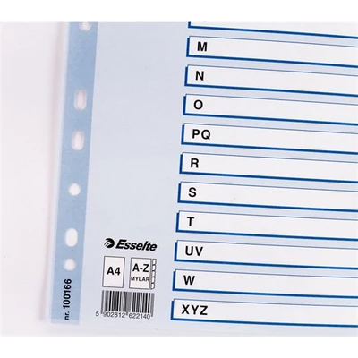 Regiszter, karton, A4, A-Z, ESSELTE 