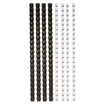 Spirál, műanyag, 6 mm, 10-20 lap, FELLOWES, 25 db, fekete