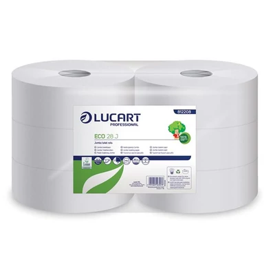Toalettpapír, 2 rétegű, nagytekercses, 28 cm átmérő, LUCART, 