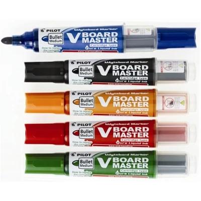 Táblamarker készlet, 2,3 mm, kúpos, tartóval és szivaccsal, PILOT 
