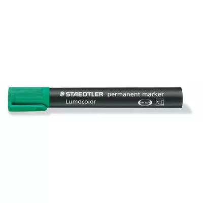 Alkoholos marker, 2-5 mm, vágott, STAEDTLER "Lumocolor® 350", zöld