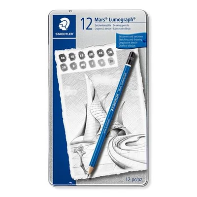 Grafitceruza készlet, fém doboz, hatszögletű, STAEDTLER 
