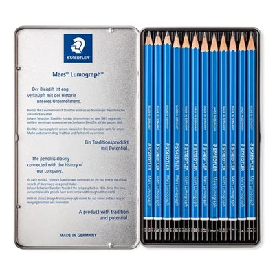 Grafitceruza készlet, fém doboz, hatszögletű, STAEDTLER 