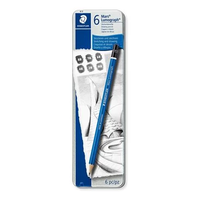 Grafitceruza készlet, fém doboz, hatszögletű, STAEDTLER 