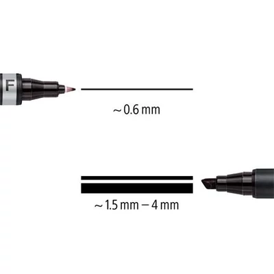 Alkoholos marker, 0,6/1,5 mm, kúpos, kétvégű, STAEDTLER 