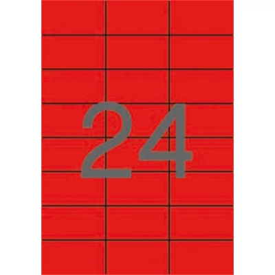 Etikett, 70x37 mm, színes, APLI, piros, 480 etikett/csomag