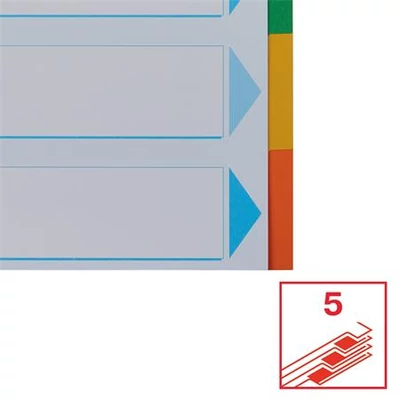 Regiszter, karton, A4, 5 részes, írható előlappal, ESSELTE 