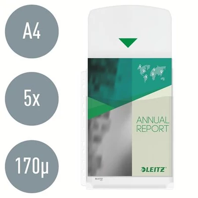 Genotherm, lefűzhető, A4, 170 mikron, narancsos felület, 20 mm, behajtható fül, LEITZ 