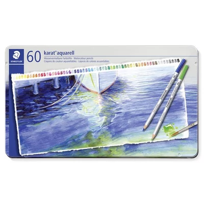 Akvarell ceruza készlet, hatszögletű, fém doboz, STAEDTLER 
