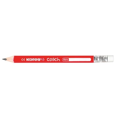 Grafitceruza radírral, HB, háromszögletű, jumbo, KORES 
