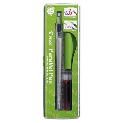 Töltőtoll, 0,5-3,8 mm, zöld kupak, PILOT 